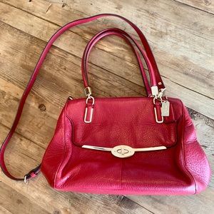 Coach red leather bag